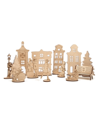 Набор заготовок Timberlicious для декорирования Зимний город 4-17см