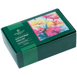 Краски акриловые перламутровые Greenwich Line, 6 цветов по 20мл, картон