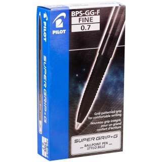 Ручка шариковая Pilot "Super Grip G" черная, 0,22мм, грип