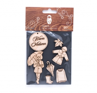 Набор деревянных заготовок Timberlicious для декорирования Autumn 4 10х16см