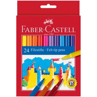 Фломастеры Faber-Castell "Замок", 24цв., смываемые, картон, европодвес
