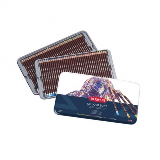 Набор цветных карандашей Derwent Coloursoft 72 цвета, металлический пенал