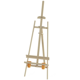 Мольберт напольный Лира с бегунком Гамма "Студия" 53х71х170см, съемная полка, 2 стакана в комплекте, сосна