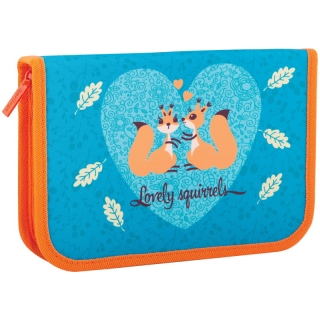 Пенал 1 отделение, 200*140*40 Berlingo "Squirrels", две откидные секции, полиэстер