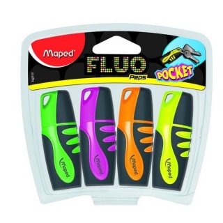 Набор маркеров текстовыделителей Fluo peps pocket Maped, 4 цвета, наконечник 1-5 мм