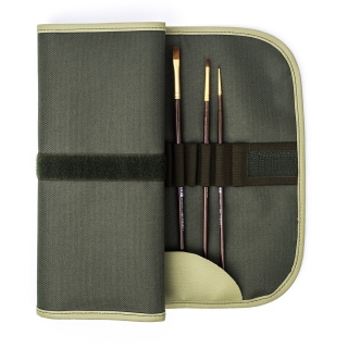 Набор кистей Claude МАЛЕВИЧЪ в пенале-скрутке, оливковый, 12шт.