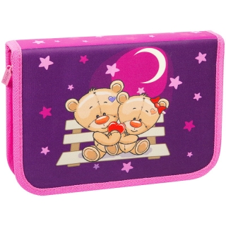 Пенал 1 отделение, 200*140*40 Berlingo "Bears", доп. откидная секция, с наполнением, полиэстер