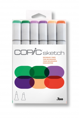 Набор маркеров Copic Sketch Secondary Tones 6 штук в пластиковой упаковке