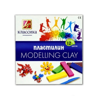 Набор пластилина "Классика" ЛУЧ, 12 цветов, стек в наборе