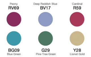 Набор маркеров Copic Ciao Jewel Tones 6 штук в пластиковой упаковке