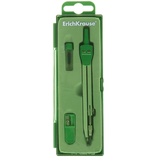 Готовальня Erich Krause "S-cool", 3 предмета, циркуль 140мм, пластиковый футляр