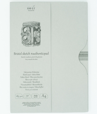 Альбом SM-LT Art Authentic Bristol 185г/м2 A4 50л в папке склейка по длинной стороне