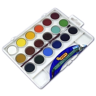 Акварельные краски JOVI, набор 18 цветов с кистью