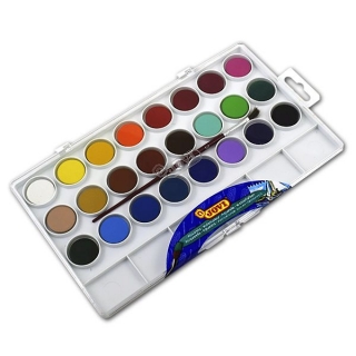 Акварельные краски JOVI, набор 24 цвета с кистью