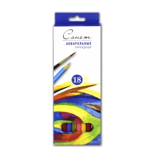 Набор цветных акварельных карандашей Сонет Невская Палитра, 18 цветов