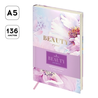 Ежедневник недатированный А5, 136л., кожзам, Greenwich Line "Beauty. Pastel flowers", тон. блок