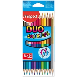 Карандаши цветные двусторонние Color Peps Duo Maped, 12 штук, 24 цвета