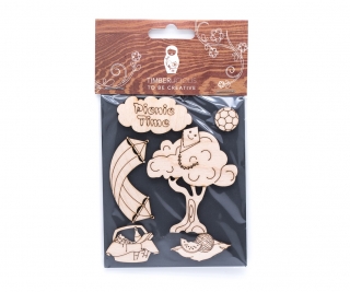 Набор деревянных заготовок Timberlicious для декорирования Summer 3 10х16см