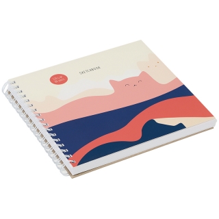 Скетчбук на гребне MESHU "Mountcats" 120г/кв.м, 15х15см, soft-touch, 60л.