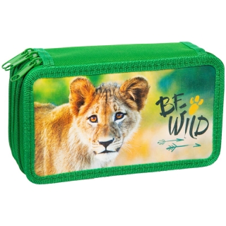 Пенал 3 отделения, 190*110 ArtSpace "Дикие кошки", ламинация