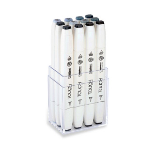 Набор маркеров TOUCH BRUSH "Сине-зеленые тона" 12 шт