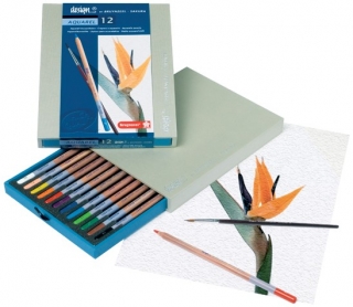 Подарочный набор акварельных карандашей Bruynzeel Design Aquarel, 12 цветов