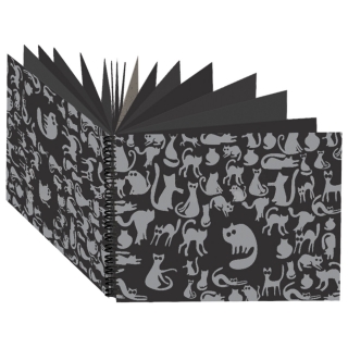 Блокнот для эскизов А4 210х297 мм "Ночные коты"160 г/м2, черная тонированная бумага, 40 листов, БЛ-8918