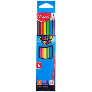 Карандаши Maped "Color Peps", 06цв., трехгран., заточен., картон, европодвес