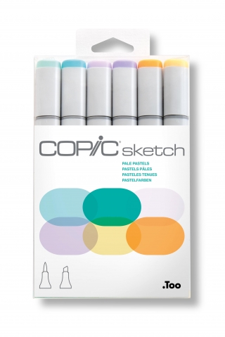 Набор маркеров Copic Sketch Pale Pastels 6 штук в пластиковой упаковке