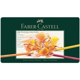 Карандаши цветные художественные Faber-Castell "Polychromos" 120 цветов, металлическая коробка