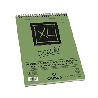 Альбом для графики Canson Xl Dessin 160г/кв.м 29.7*42см 50листов Мелк. зерно спираль по короткой стороне