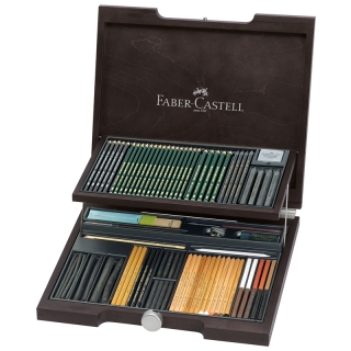 Художественный набор для графики Faber-Castell "Pitt Monochrome", 85 предметов, дерев. короб