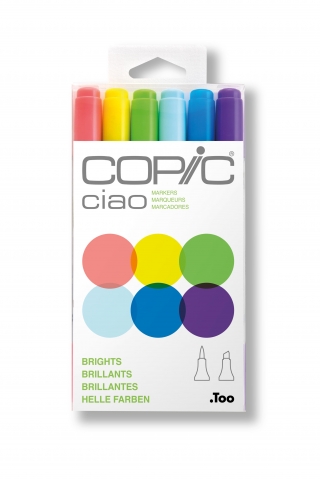 Набор маркеров Copic Ciao Brights 6 штук в пластиковой упаковке