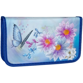 Пенал 1 отделение, 190*110 ArtSpace "Цветы", ламинация, конгрев, блестки