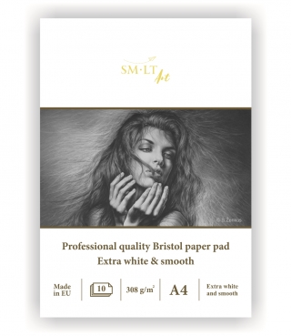 Альбом SM-LT Art Bristol pad 308г/м2 A4 10 листов склейка по короткой стороне