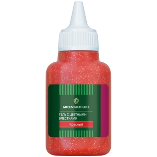 Гель с цветными блестками Greenwich Line, 40 мл, красный