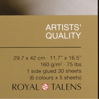 Альбом-склейка для пастели Rembrandt Royal Talens 160 г/м2, 30 темных листов 29х42 см