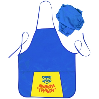 Фартук с нарукавниками Мульти-Пульти "Приключения Енота", 1 карман, синий