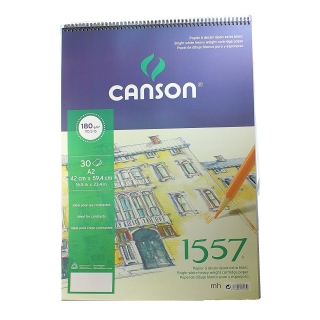 Альбом для графики Canson 1557 Dessin Ja 180г/кв.м 42*59.4см 30листов Малое зерно спираль по короткой стороне