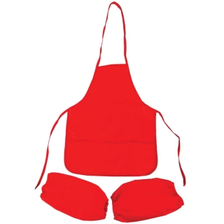 Фартук с нарукавниками ArtSpace, 2 кармана, красный