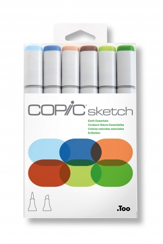 Набор маркеров Copic Sketch arth Essentials 6 штук в пластиковой упаковке