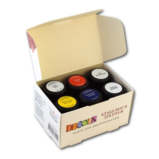  Набор для кракелюра и декупажа Decola НЕВСКАЯ ПАЛИТРА, акриловые краски 4*20 мл, кракелюрный лак 20 мл, клей