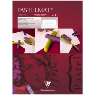 Альбом для пастели Clairefontaine "Pastelmat", 300х400 мм, 360г/м2, склейка, 12 л, бархат, белый