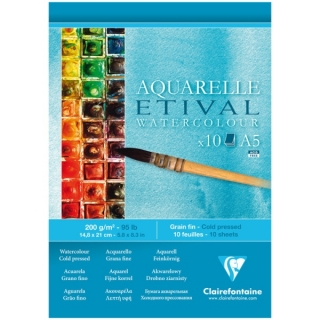 Альбом для акварели Clairefontaine "Etival", А5, 200г/м2, холод.пресс., склейка, 10 л.