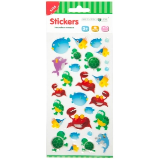 Наклейки гелевые Greenwich Line "Водный мир", 10*19см, пакет, европодвес