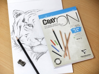 Блокнот для эскизов Clairefontaine "Cray'ON", А5, 120 г/м2, склейка, 50 л.