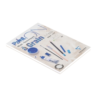 Альбом для смешанных техник 20л., А4 Clairefontaine "Paint ON with grain", на склейке, 250г/м2, экстра-белый