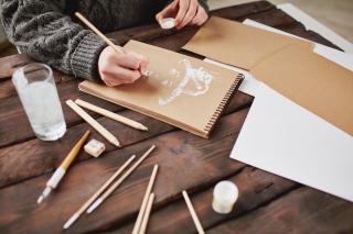 Блокнот для эскизов Clairefontaine "Kraft", А4, 120 г/м2, склейка, 50 л., верже