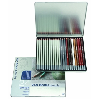 Набор графитовых и цветных карандашей для скетчинга Royal Talens Van Gogh Sketch, 24 шт