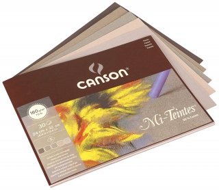 Альбом для пастели Canson Mi-Teintes 5 "серых" цветов 160г/кв.м 24*32см 30листов склейка